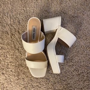 Steve Madden White Platform Heels